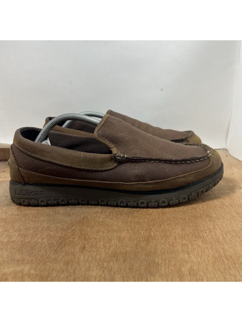 LL Bean Slippers Men Size 11 Shearling Lined Brown